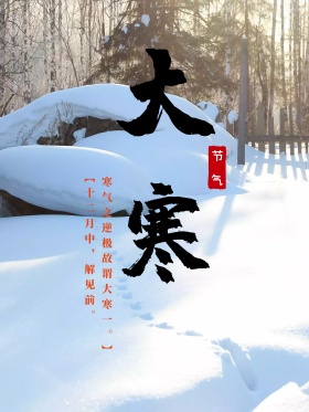 大寒节气中国风海报