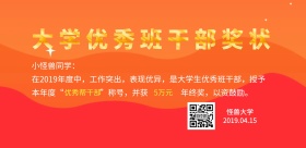 简约风格大学优秀班干部奖状海报