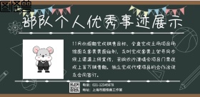 简约部队先进个人事迹展板横版海报