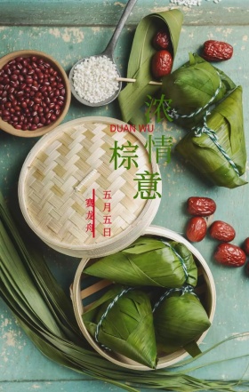 端午节赛龙舟大红色喜庆创意手机海报