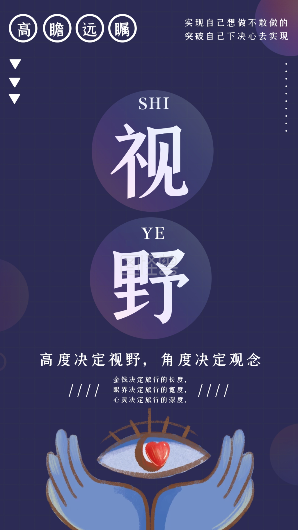 高度决定视野激励励志文化手机海报