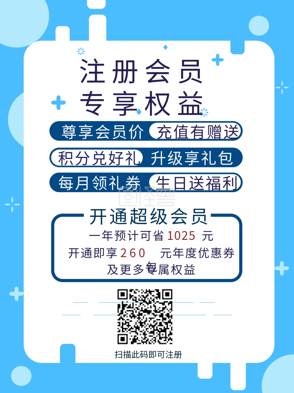 注册会员专享权益海报