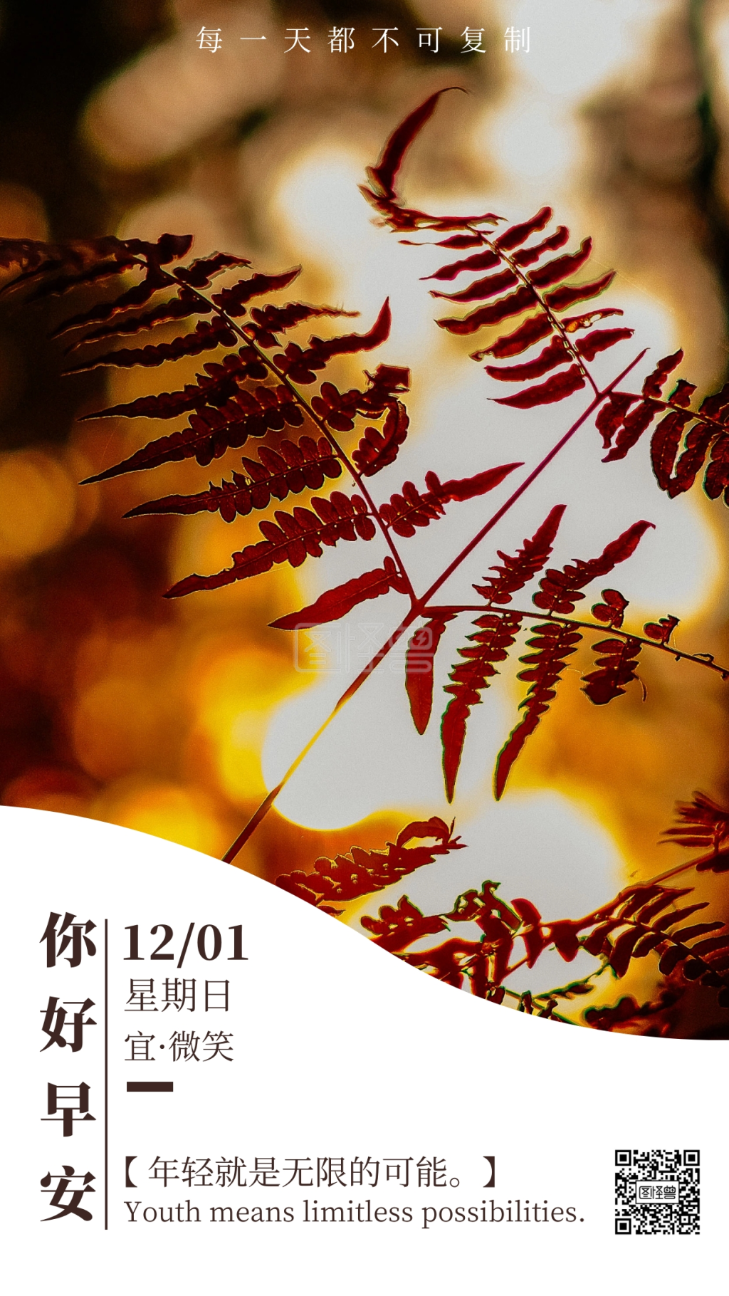 可商用 图片素材参数 关键词:简约 十二月 12月 你好 早安 海报 励志