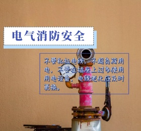 电气消防安全简约叶子火警119卡通