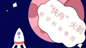 快舟火箭卡通黄色公众号封面