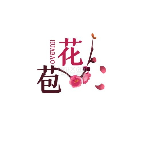 花苞logo清新梦幻粉色系logo