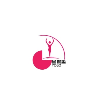 玫红色现代风格瑜伽垫logo设计