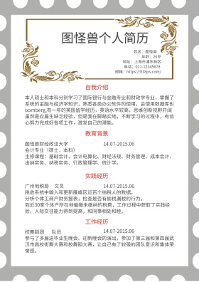 黑色红色白色简约求职简历