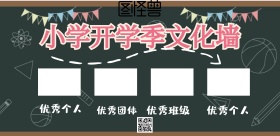 小学开学季文化墙海报