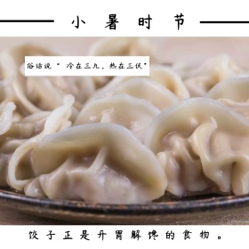 小暑饺子百科普及白色简约公众号配图