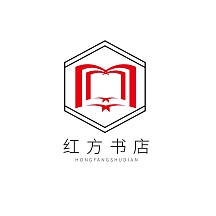 几何简约创意红方书店logo