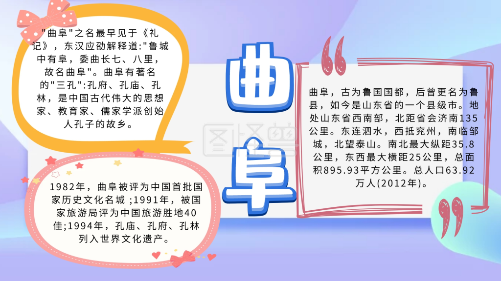 简约宣传曲阜手抄报