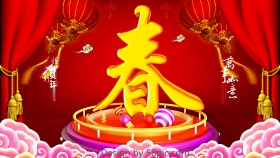 新春红色灯笼喜庆促销喷绘海报设计