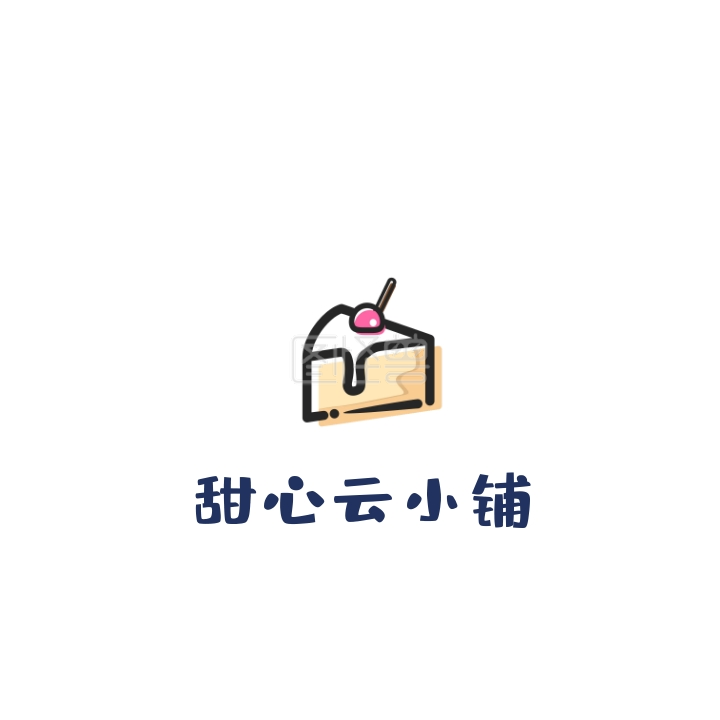 甜品糖果零食小铺商店插画logo