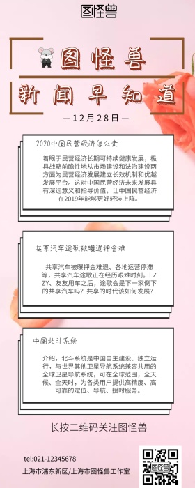 几何图形新闻早报白色简约营销长图