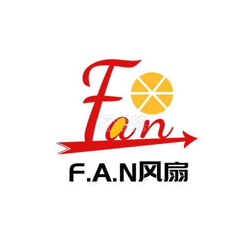 《fan3个字母风扇橙红简约logo》在线图片设计制作,点击"编辑"按钮,可