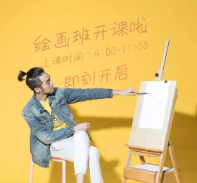 卡通绘画班开课朋友圈封面配图