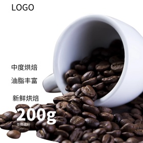 复古木纹咖啡豆淘宝京东主图直通车模板