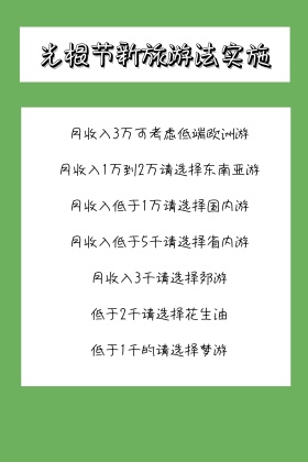 光棍节旅游新方法