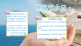 蓝色清新世界节水日宣传手抄报