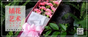 插花艺术 精致生活 从花开始 免费教学插花艺术 文艺清新花店促销公众号封面