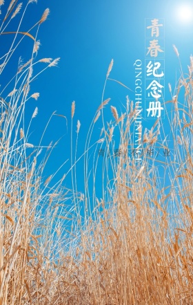 蓝色清新简约毕业学士帽海报