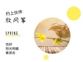 恰好 放风筝 春游去 约上伙伴 阳光明媚 SPRING 春天春季春游景色油菜花公众号配图