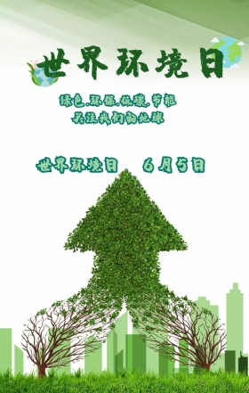 世界环境日简约创意大气小清新素净海报