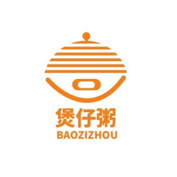 煲仔粥锅盖笑脸橙色简约logo