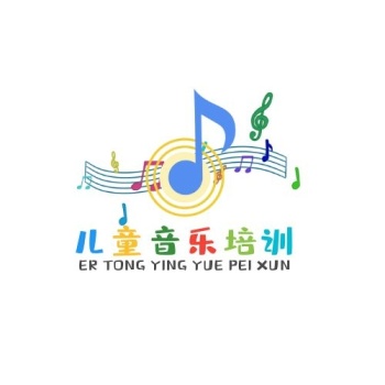 儿童音乐卡通彩色标识平面logo设计