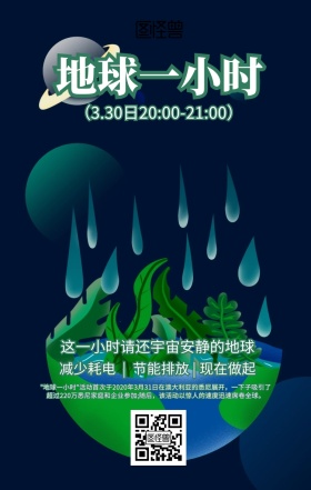 地球一小时公益手机海报