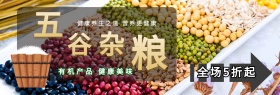 棕色清新五谷杂粮粗粮养生电商banner
