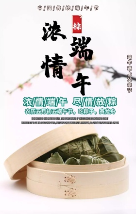 中国风唯美意境浓情端午宣传活动手机海报