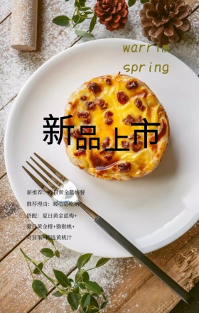 美食美味新推荐推荐清新手机海报