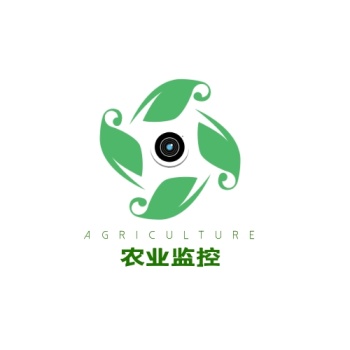 绿色农业监控几何扁平logo