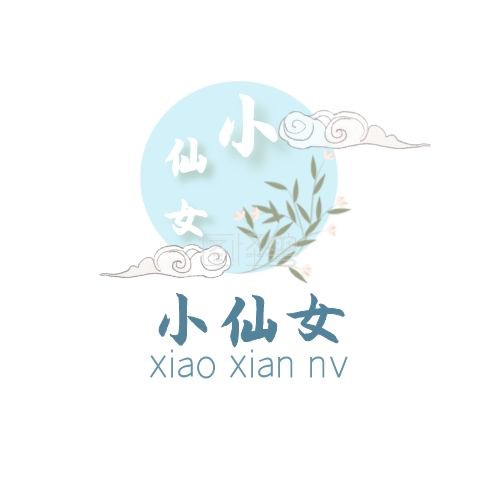 蓝色圆形-蓝色圆形小仙女logo在线图片制作-图怪兽