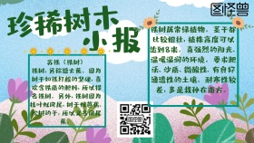 简约蓝色天空珍稀树木小报手抄报