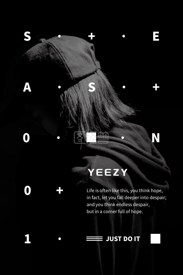 黑色系摄影简约杂志封面排版英文微博