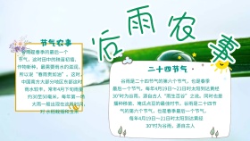 绿色清新谷雨农事手抄报