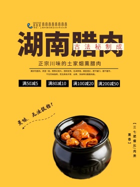 时尚湖南腊肉美食广告