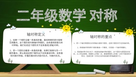 绿色黑板创意二年级数学小报对称