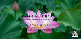 古风荷花二十四节气小暑习俗宣传海报模板