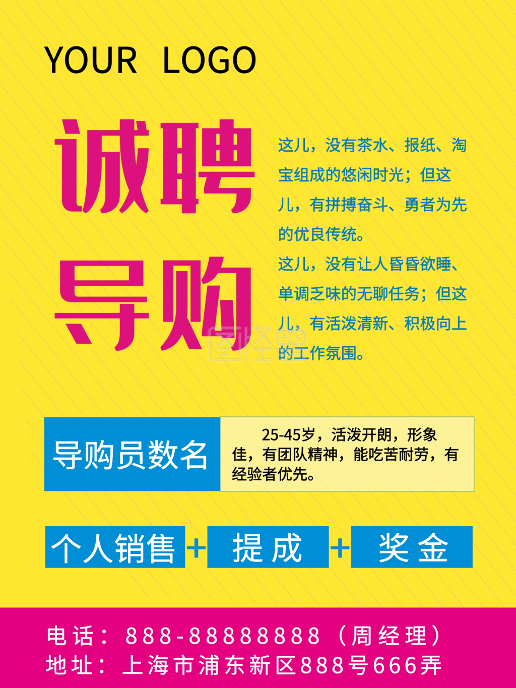 服装店招聘海报