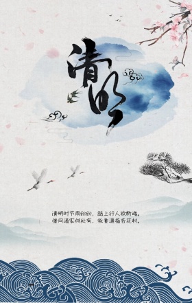 清明节花朵宣传海报