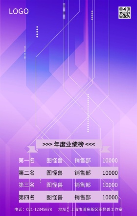 2018年度总结大会光荣榜排行榜主题海报