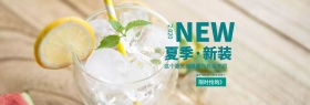 淘宝电商夏季女装小清新绿色海报