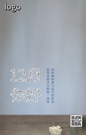 十二月你好手机营销海报