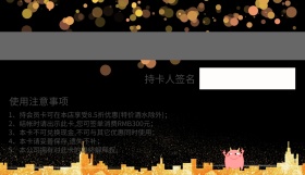 简约 商务 时尚 金属质感 会员卡 背面