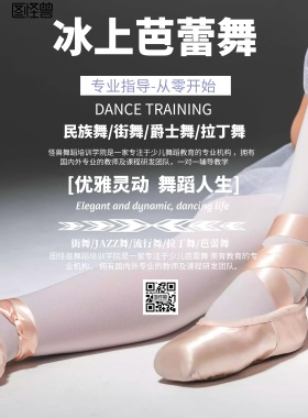 简约风格冰上芭蕾舞班宣传海报