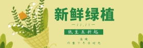 绿植双十一淘宝促销简约直通车海报